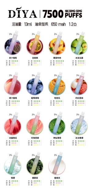 DIYA叮啞 一次性7500口Puffs、一次性抛棄式電子煙、 高顔值、原裝正品、台灣現貨