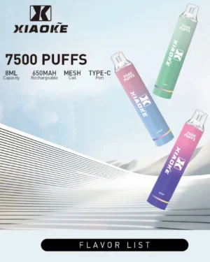XIAOKE梟客,7500口一次性/拋棄式電子菸, 炫酷發光可充電